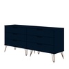 Manhattan Comfort Rockefeller 6-Drawer Double Low Dresser in Tatiana Midnight Blue 155GMC4
